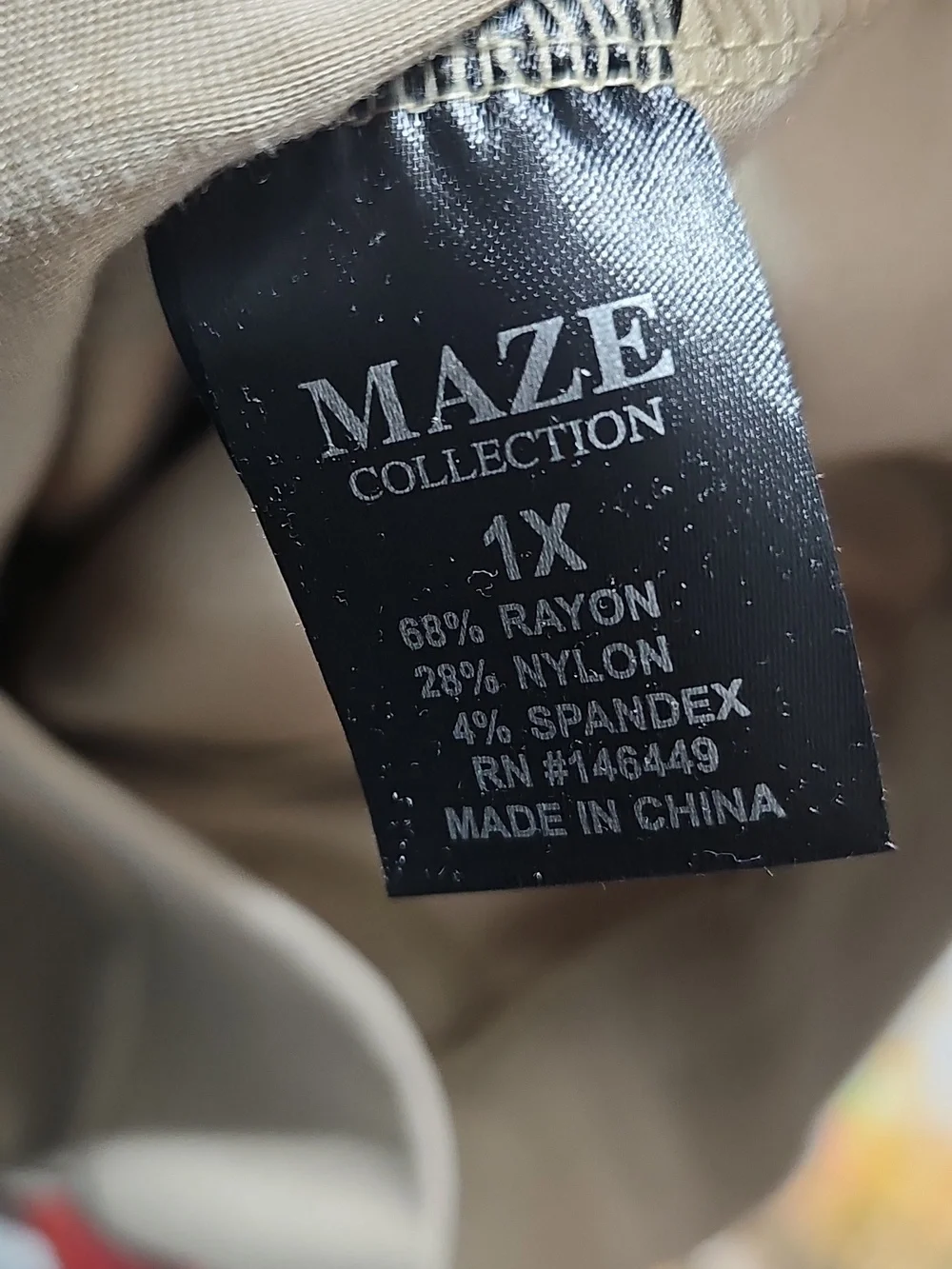 MAZE Tan Ponte Skinny Leggings in Taupe Size 1X New - Picture 4 of 5